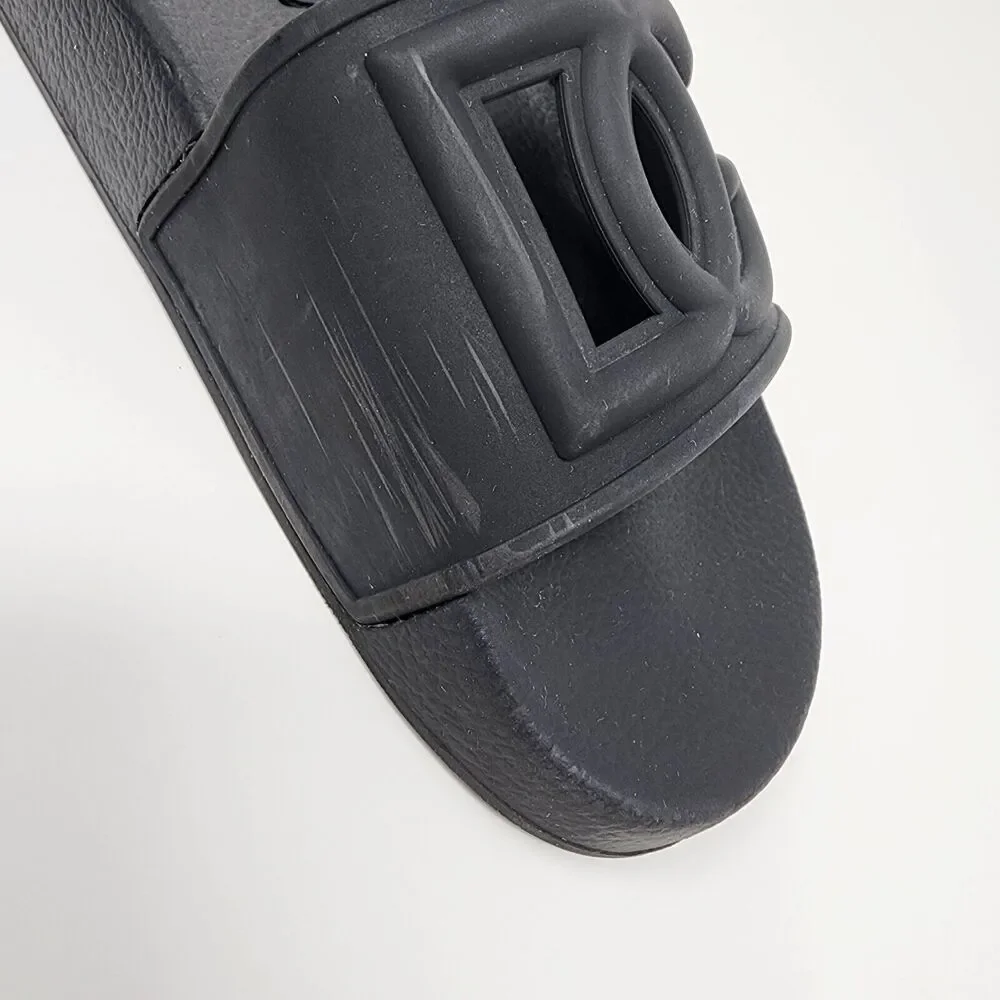Dolce & Gabbana Black Logo Rubber Pool Slides Women EU35/US5 Cushion Sole